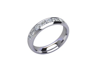 1.00cts. Diamond Half Wedding Ring Ring  in Platinum - 12