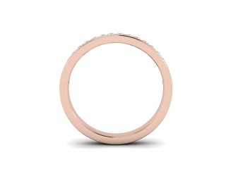 Half-Set Diamond Wedding Ring in 18ct. Rose Gold: 2.7mm. wide with Princess Channel-set Diamonds - 3
