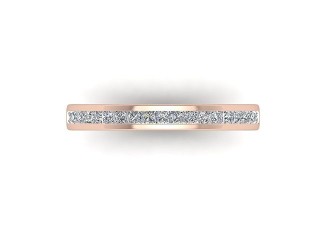 Half-Set Diamond Wedding Ring in 18ct. Rose Gold: 2.7mm. wide with Princess Channel-set Diamonds - 9