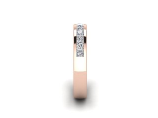 Semi-Set Diamond Wedding Ring in 18ct. Rose Gold: 3.7mm. wide with Princess Channel-set Diamonds - 6