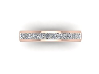 Semi-Set Diamond Wedding Ring in 18ct. Rose Gold: 3.7mm. wide with Princess Channel-set Diamonds - 9