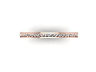 Half-Set Diamond Wedding Ring in 18ct. Rose Gold: 2.0mm. wide with Round Milgrain-set Diamonds