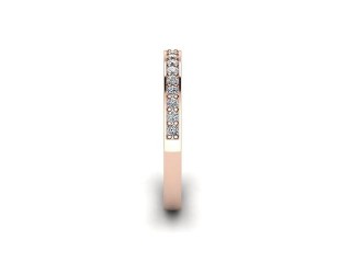 Semi-Set Diamond Wedding Ring in 18ct. Rose Gold: 2.2mm. wide with Round Milgrain-set Diamonds - 6