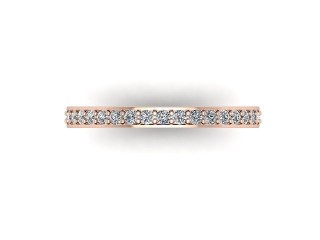 Semi-Set Diamond Wedding Ring in 18ct. Rose Gold: 2.2mm. wide with Round Milgrain-set Diamonds - 9