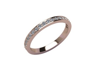 Semi-Set Diamond Wedding Ring in 18ct. Rose Gold: 2.2mm. wide with Round Milgrain-set Diamonds - 12