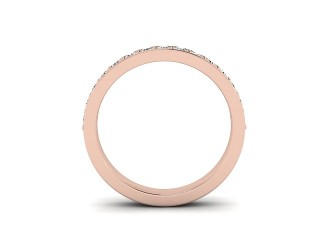 Half-Set Diamond Wedding Ring in 18ct. Rose Gold: 2.9mm. wide with Round Milgrain-set Diamonds - 12