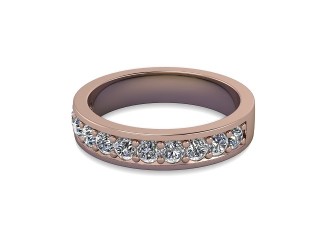 Half-Set Diamond Wedding Ring in 9ct. Rose Gold: 4.1mm. wide with Round Milgrain-set Diamonds