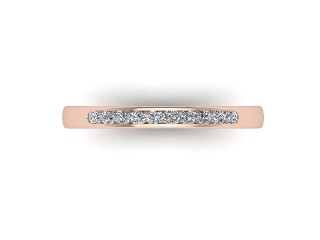 Semi-Set Diamond Wedding Ring in 18ct. Rose Gold: 2.3mm. wide with Round Channel-set Diamonds - 9