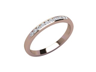 Semi-Set Diamond Wedding Ring in 18ct. Rose Gold: 2.3mm. wide with Round Channel-set Diamonds - 12