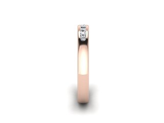 Half-Set Diamond Wedding Ring in 18ct. Rose Gold: 3.0mm. wide with Round Channel-set Diamonds - 6
