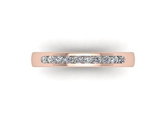Half-Set Diamond Wedding Ring in 18ct. Rose Gold: 3.0mm. wide with Round Channel-set Diamonds - 9
