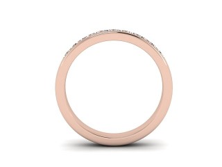 Semi-Set Diamond Wedding Ring in 18ct. Rose Gold: 3.2mm. wide with Round Channel-set Diamonds - 3