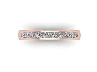 Semi-Set Diamond Wedding Ring in 18ct. Rose Gold: 3.3mm. wide with Round Channel-set Diamonds - 9