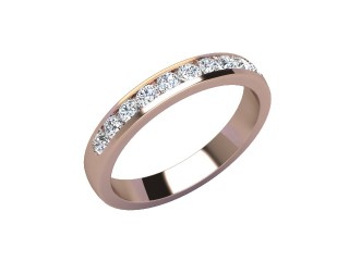 Semi-Set Diamond Wedding Ring in 18ct. Rose Gold: 3.3mm. wide with Round Channel-set Diamonds - 12