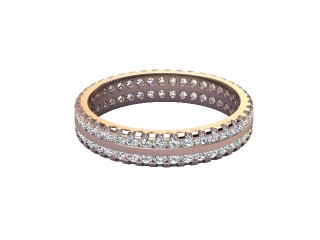 Full-Set Diamond Wedding Ring in 9ct. Rose Gold: 3.8mm. wide with Round Shared Claw Set Diamonds