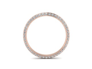 Full-Set Diamond Wedding Ring in 18ct. Rose Gold: 2.5mm. wide with Round Milgrain-set Diamonds - 3