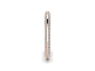 Full-Set Diamond Wedding Ring in 18ct. Rose Gold: 2.5mm. wide with Round Milgrain-set Diamonds - 6