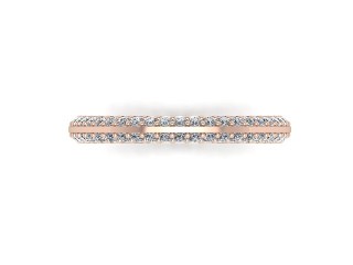 Full-Set Diamond Wedding Ring in 18ct. Rose Gold: 2.5mm. wide with Round Milgrain-set Diamonds - 9