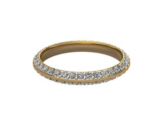 Full-Set Diamond Wedding Ring in 18ct. Rose Gold: 2.7mm. wide with Round Milgrain-set Diamonds-W88-04042.27