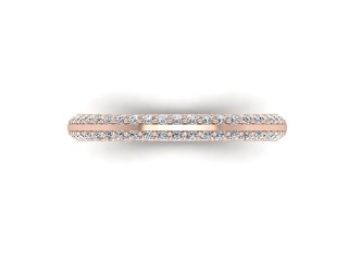 Semi-Set Diamond Wedding Ring in 18ct. Rose Gold: 2.5mm. wide with Round Milgrain-set Diamonds - 9