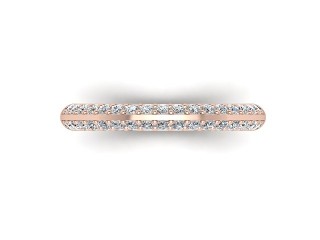 Half-Set Diamond Wedding Ring in 18ct. Rose Gold: 2.7mm. wide with Round Milgrain-set Diamonds - 9