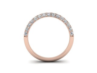 Half-Set Diamond Wedding Ring in 18ct. Rose Gold: 3.0mm. wide with Round Milgrain-set Diamonds - 3
