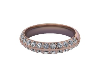 Half-Set Diamond Wedding Ring in 9ct. Rose Gold: 4.0mm. wide with Round Milgrain-set Diamonds