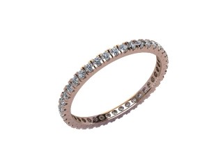 Full-Set Diamond Wedding Ring in 18ct. Rose Gold: 1.7mm. wide with Round Split Claw Set Diamonds - 12