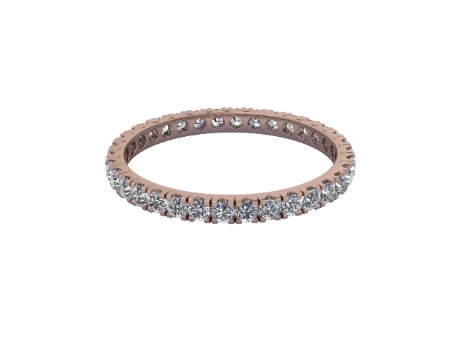 Full-Set Diamond Wedding Ring in 9ct. Rose Gold: 1.9mm. wide with Round Split Claw Set Diamonds