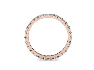 Full-Set Diamond Wedding Ring in 18ct. Rose Gold: 2.1mm. wide with Round Split Claw Set Diamonds