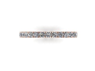 Full-Set Diamond Wedding Ring in 18ct. Rose Gold: 2.1mm. wide with Round Split Claw Set Diamonds - 9