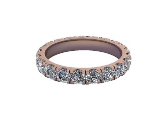 Full-Set Diamond Wedding Ring in 9ct. Rose Gold: 3.1mm. wide with Round Split Claw Set Diamonds