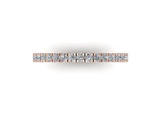 Half-Set Diamond Wedding Ring in 18ct. Rose Gold: 1.9mm. wide with Round Split Claw Set Diamonds