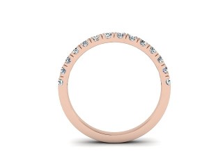 Semi-Set Diamond Wedding Ring in 18ct. Rose Gold: 2.1mm. wide with Round Split Claw Set Diamonds - 3