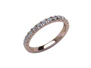 Half-Set Diamond Wedding Ring in 18ct. Rose Gold: 2.1mm. wide with Round Split Claw Set Diamonds - 12