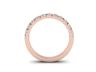 Semi-Set Diamond Wedding Ring in 18ct. Rose Gold: 2.6mm. wide with Round Split Claw Set Diamonds - 3