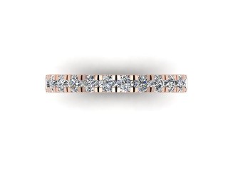 Semi-Set Diamond Wedding Ring in 18ct. Rose Gold: 2.6mm. wide with Round Split Claw Set Diamonds - 9
