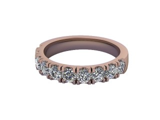 Half-Set Diamond Wedding Ring in 9ct. Rose Gold: 3.1mm. wide with Round Split Claw Set Diamonds