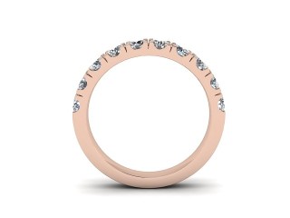 Semi-Set Diamond Wedding Ring in 18ct. Rose Gold: 3.1mm. wide with Round Split Claw Set Diamonds - 3