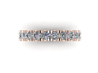 Semi-Set Diamond Wedding Ring in 18ct. Rose Gold: 3.1mm. wide with Round Split Claw Set Diamonds - 9