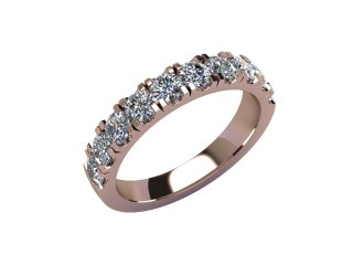 Semi-Set Diamond Wedding Ring in 18ct. Rose Gold: 3.1mm. wide with Round Split Claw Set Diamonds - 12