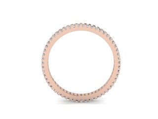 Full-Set Diamond Wedding Ring in 18ct. Rose Gold: 2.2mm. wide with Round Shared Claw Set Diamonds - 3