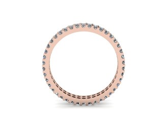 Full-Set Diamond Wedding Ring in 18ct. Rose Gold: 3.1mm. wide with Round Shared Claw Set Diamonds - 3
