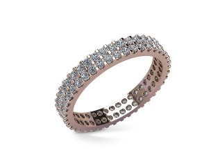 Full-Set Diamond Wedding Ring in 18ct. Rose Gold: 3.1mm. wide with Round Shared Claw Set Diamonds - 12