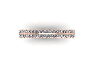 Half-Set Diamond Wedding Ring in 18ct. Rose Gold: 3.0mm. wide with Round Milgrain-set Diamonds - 9