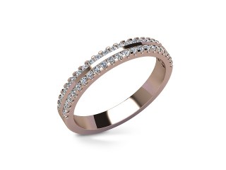 Half-Set Diamond Wedding Ring in 18ct. Rose Gold: 3.0mm. wide with Round Milgrain-set Diamonds - 12