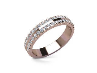 Semi-Set Diamond Wedding Ring in 18ct. Rose Gold: 3.8mm. wide with Round Milgrain-set Diamonds - 12