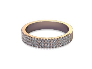 Semi-Set Diamond Wedding Ring in 18ct. Rose Gold: 3.6mm. wide with Round Milgrain-set Diamonds