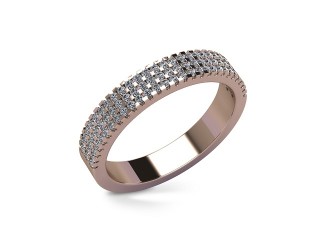 Semi-Set Diamond Wedding Ring in 18ct. Rose Gold: 3.6mm. wide with Round Milgrain-set Diamonds - 12