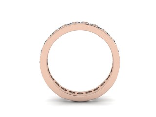 Full-Set Diamond Wedding Ring in 18ct. Rose Gold: 4.1mm. wide with Round Milgrain-set Diamonds - 3